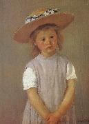 Mary Cassatt The gril wearing the strawhat china oil painting artist